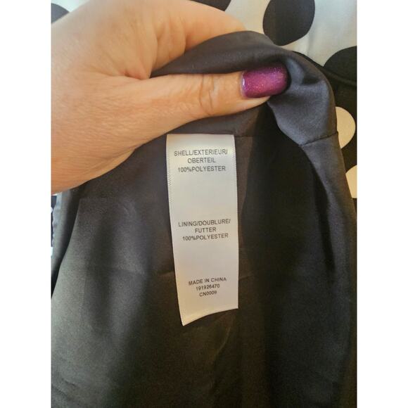 Adrianna Papell sz 12 black white polka dot halter strapless gown dress new - Picture 9 of 11